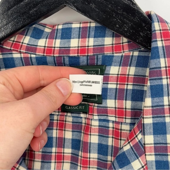 Polo Country Ralph Lauren Men’s Large Classic Fit Indigo Plaid Camp Shirt Casual - Picture 6 of 16